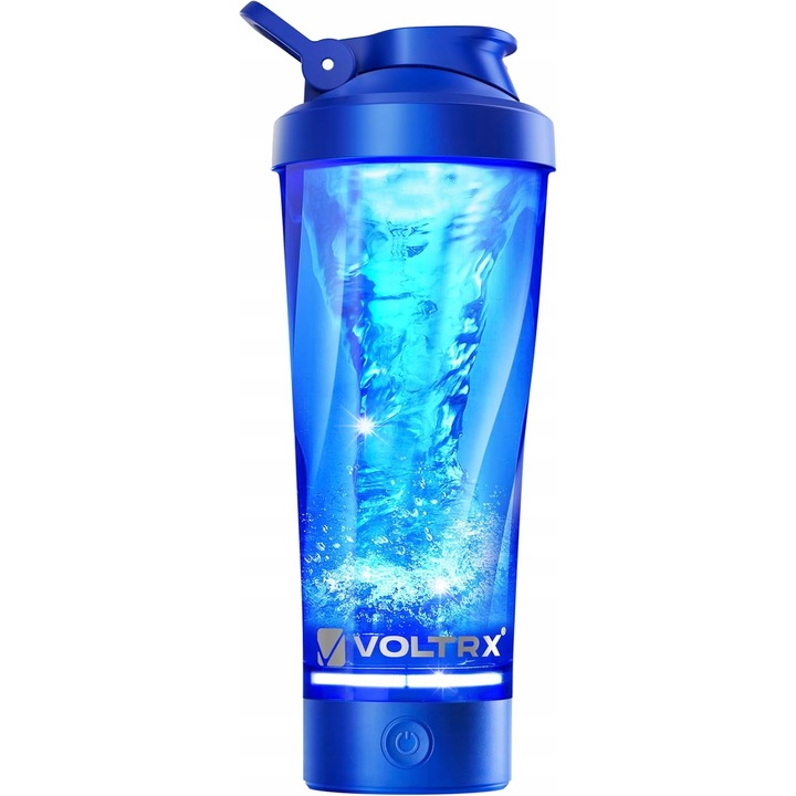 Elektromos mixer protein koktélokhoz, 600 ml, kék