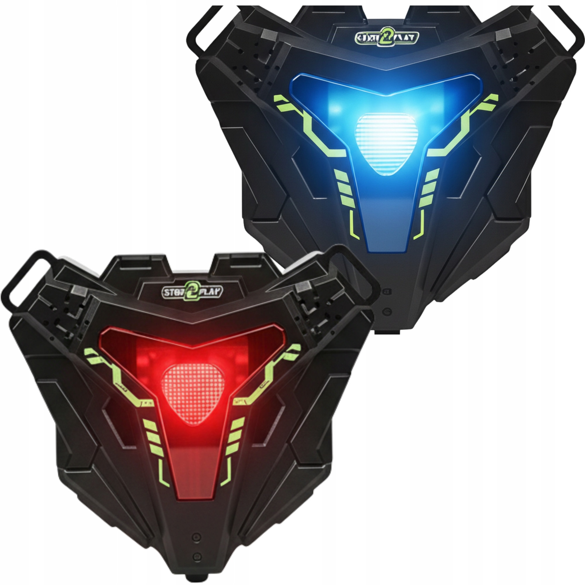 Set joc laser, 2 pistoale rosu si albastru, 2 veste interactive