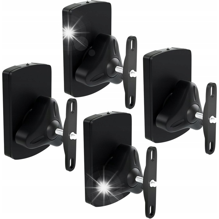 Комплект от 4 опори за високоговорители, DeleyCON, модерен дизайн, регулиране на ъгъла, черен цвят