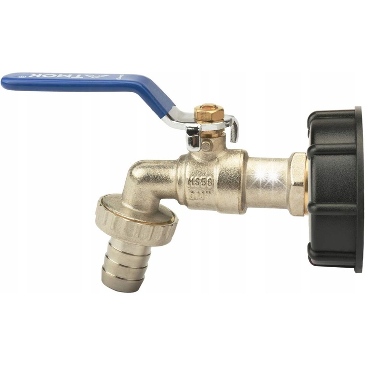 Robinet IBC 1/2", rosu si negru, set complet pentru rezervor 1000L, rezistent la inghet