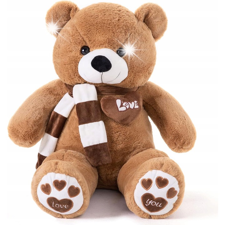 Ursulet de plus 80cm, multicolor, ideal pentru copii si adulti, cadou romantic