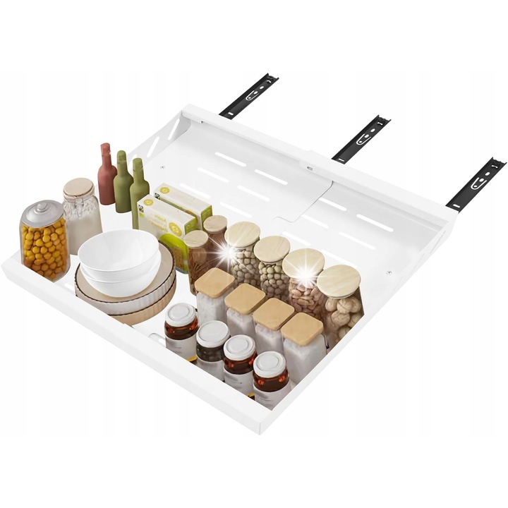 Sertar telescopic reglabil, 30-50cm, alb, 20kg, 1 bucata