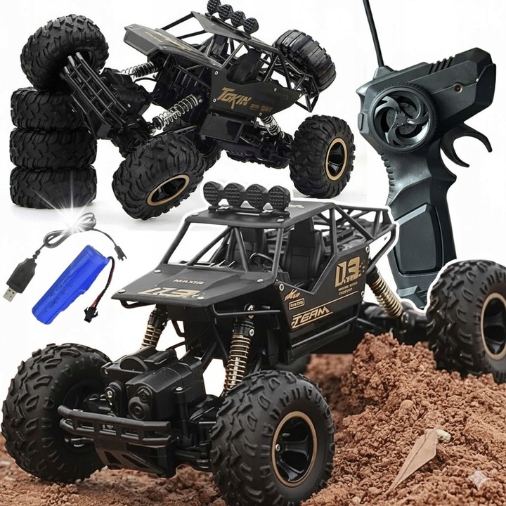 Masinarc cu telecomanda 1:16, 4x4, caroserie metalica, set complet