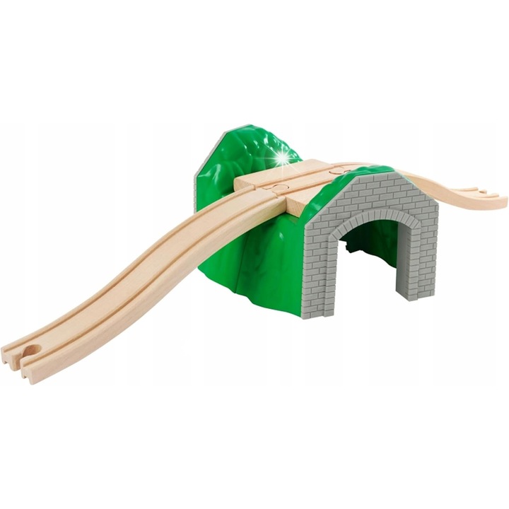 Set trenulete de jucarie, 3 piese, lemn de fag, posibilitate de montaj cu altele