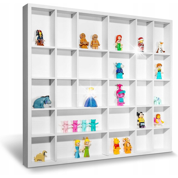 Органайзер за стена от борова дървесина, 28 отделения, 44,5x40x3см, за играчки, козметика, бижута