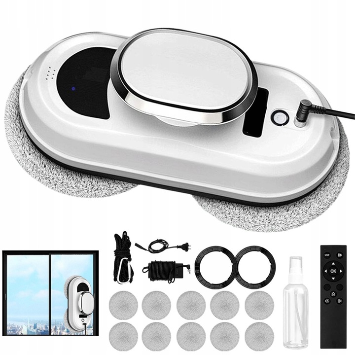 Робот прахосмукачка за прозорци, Bedee, 5600PA, бял