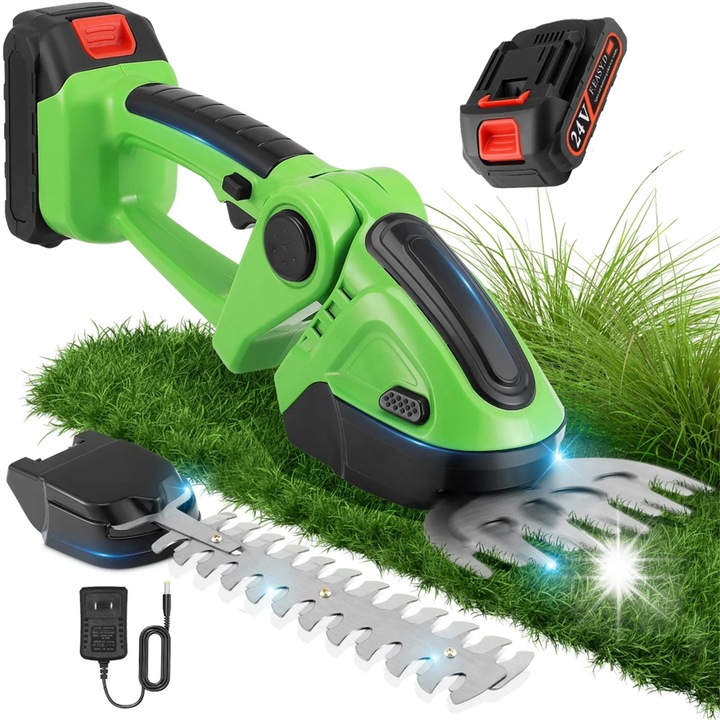 Trimmer electric Bedee, 1500mAh, taiere cu dublu comutator, verde