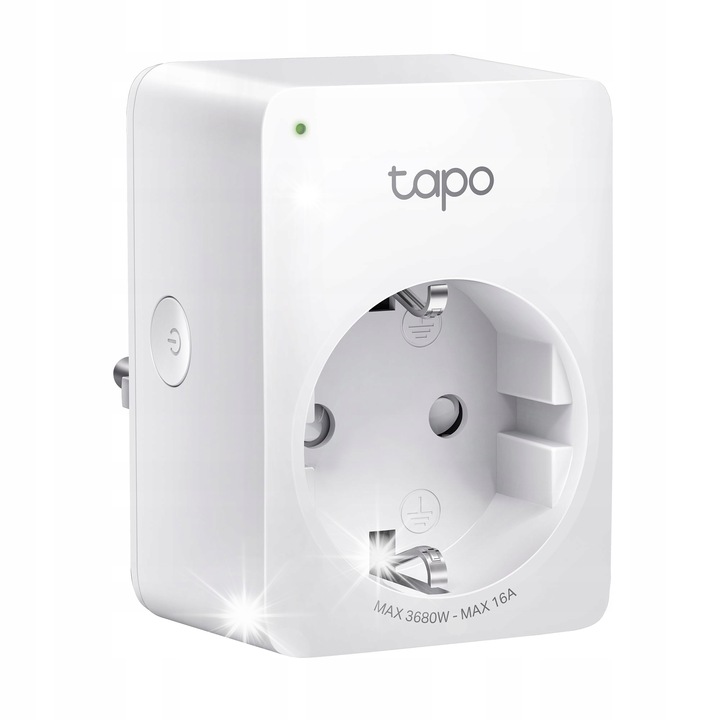 Priza smart, Tapo, monitorizare energie, design compact, alb, set 4 bucati