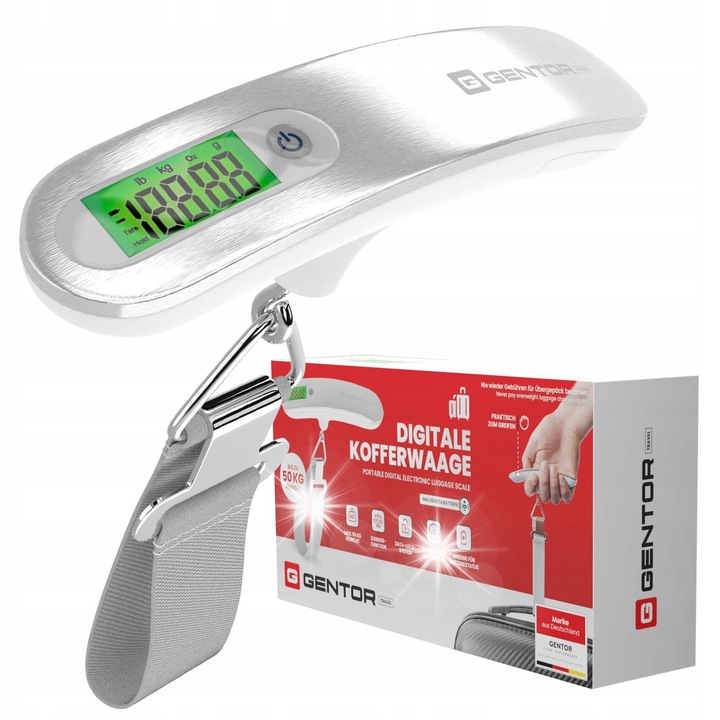 Cantar digital de bagaj, 50kg, design modern, display LCD iluminat, compact