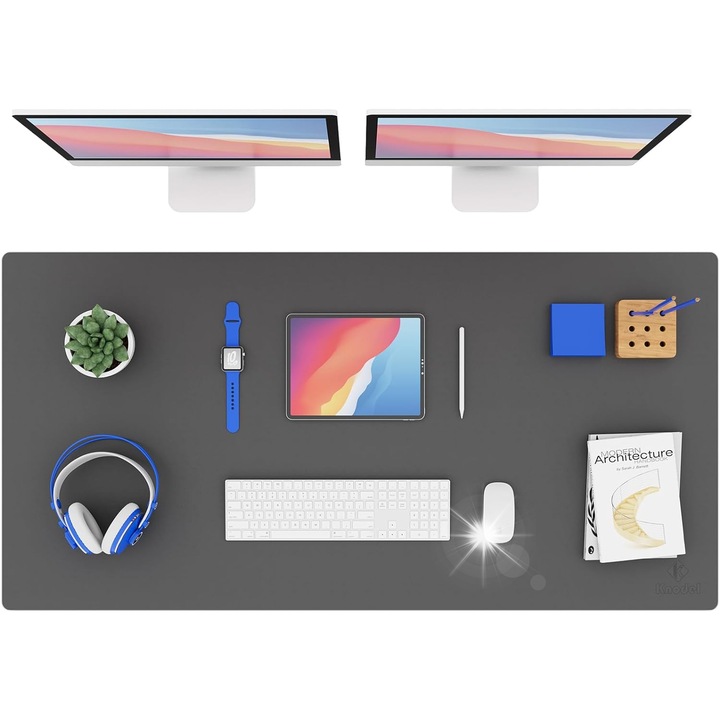 Masuta pentru birou, 60x120cm, din piele artificiala, multicolor, rezistenta la apa