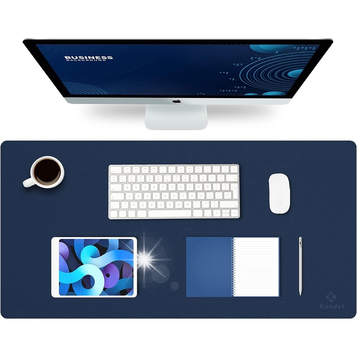 Masuta pentru birou, 80x40cm, din piele artificiala, multicolor, dubla fata