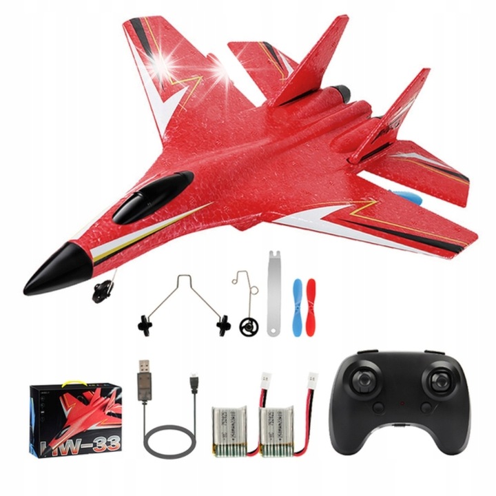 Avion RC SU-35 FX620, galben, 35x25x8cm, set complet