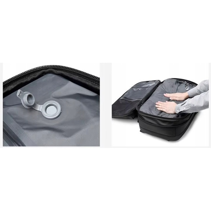 Rucsac de calatorie pentru laptop, impermeabil, cu compresie, 49x32x15cm, cu pompa