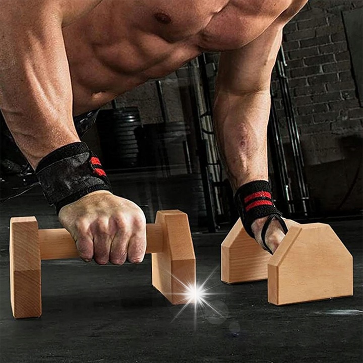 Set 2 Racnite pentru Pompe din Lemn, Antiderapante, 25x14x11cm, Culoare Naturala