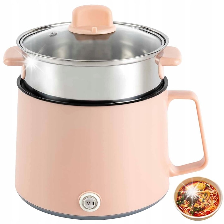 Multicooker, 1,7L, doua straturi, functie de gatire la abur, alb, 17x25cm