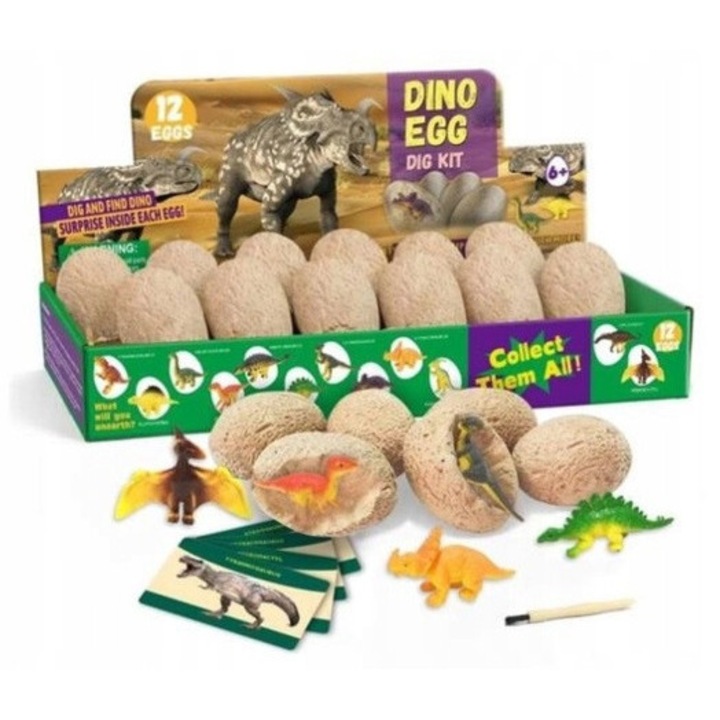 Set mic arheolog, sapaturi diamante/dinozauri, 3 produse, multicolor, 17x11x3,5cm