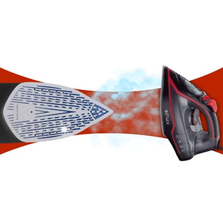 Fier de calcat cu abur INTMIX 3000W, ceramica, 9 in 1, functie anti-drip, 140g/min