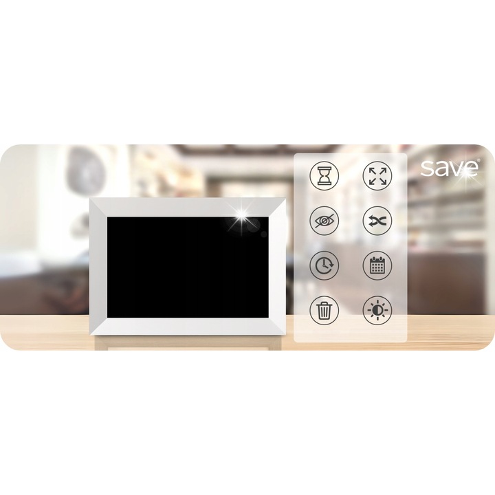 Цифрова фоторамка Uhale 10,1", 64GB, IPS екран, бяла