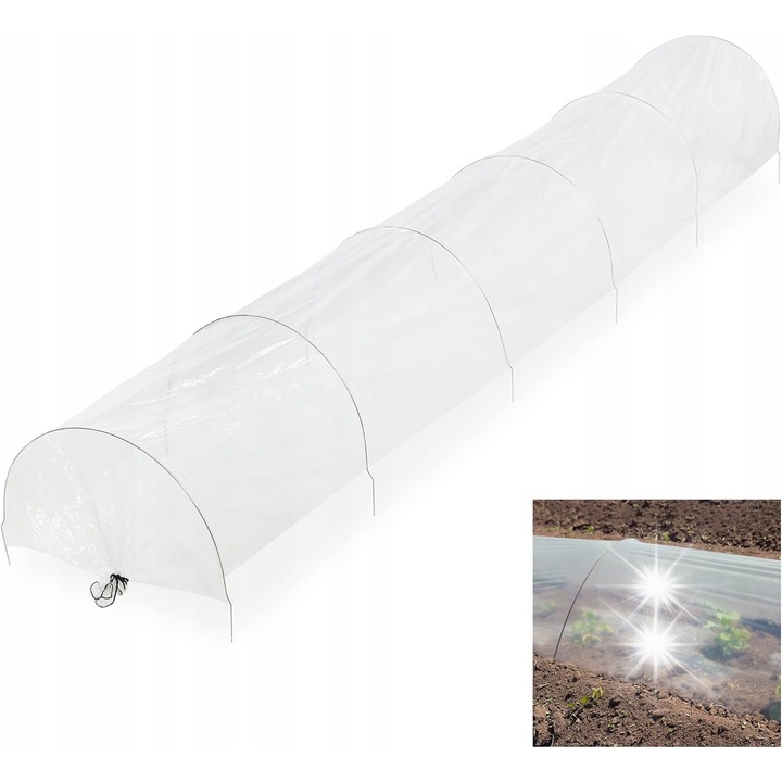 Tunel Foliowy pentru Gradina, 300x55x40cm, reutilizabil, protectie pentru plante