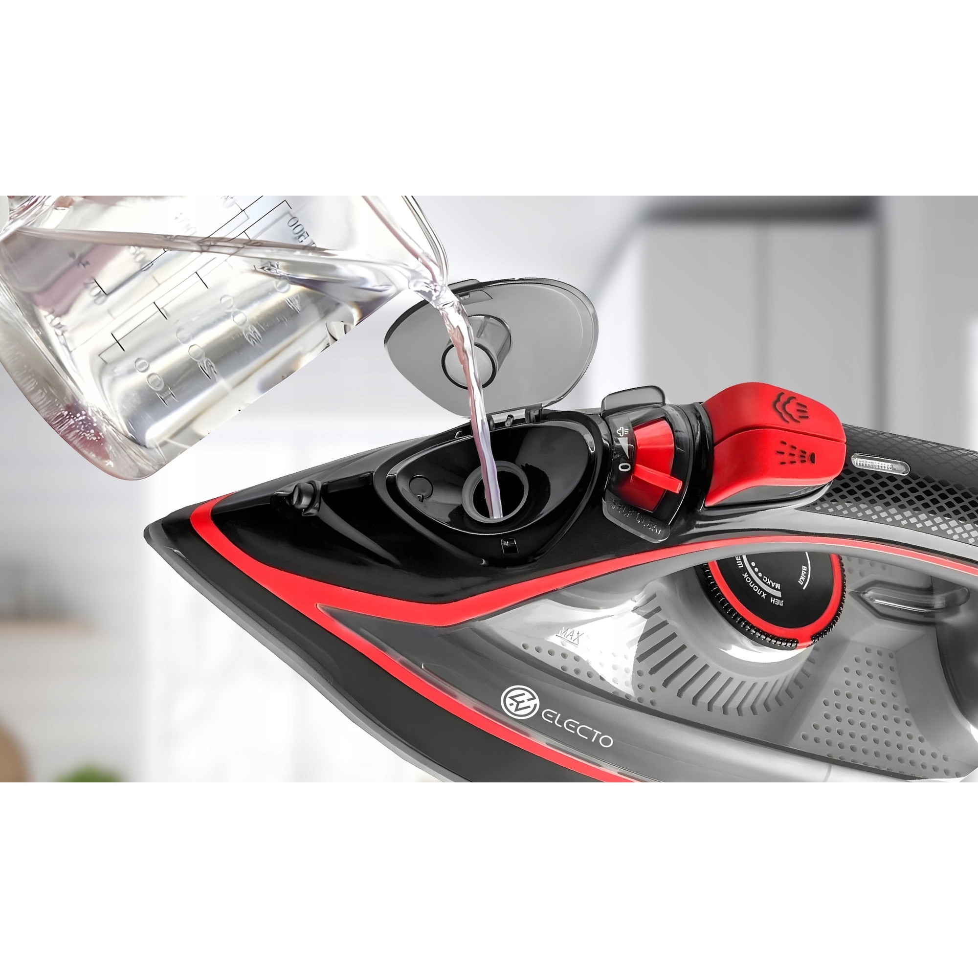 Fier de calcat cu aburi ceramic, 3000W, 9 in 1, functie anti-drip, 31cm, 350ml