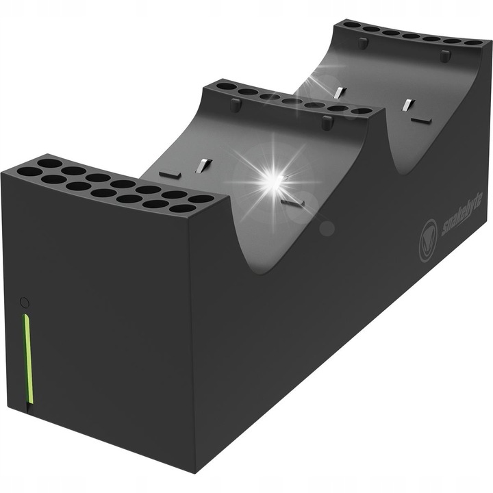 Statie de incarcare pentru 2 controlere Xbox Series X, 2 acumulatori 800mAh, LED, negru