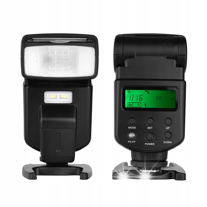 Vaku Andoer Speedlite GN40, 8 mód, 90° függőleges elforgatás, 270° vízszintes elforgatás, fekete, 17.4x6.8x4cm, teljes készlet