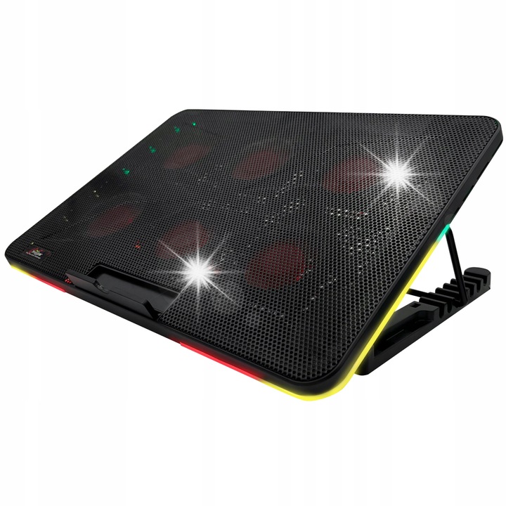Racitor laptop 12-15,6", 6 ventilatoare, iluminare LED RGB, set cu porturi USB