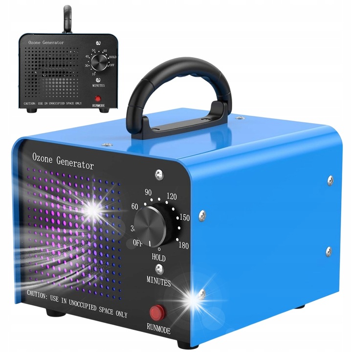 Generator de ozon, 60000 mg/h, 120W, negru + albastru, 123x173x185mm