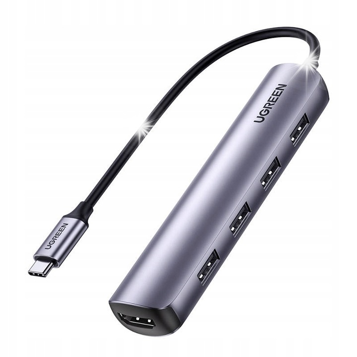Хъб USB-C UGREEN, 4x USB 3.0, HDMI 4K, 20см