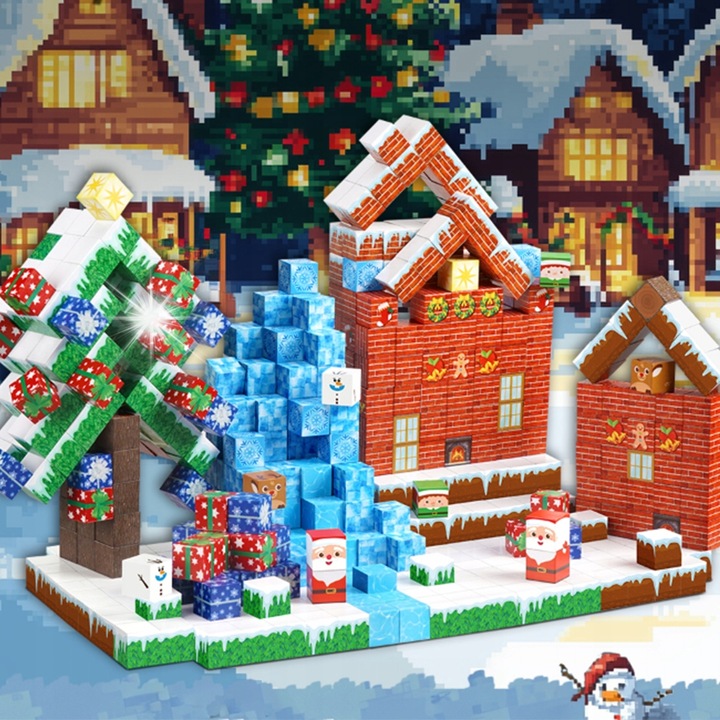 Set de constructie, 150 piese, mix, Craciun