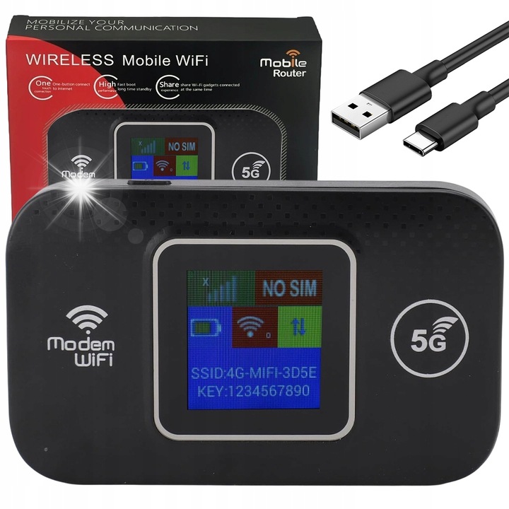 Vezeték nélküli 4G LTE router, 150MBPS, fekete