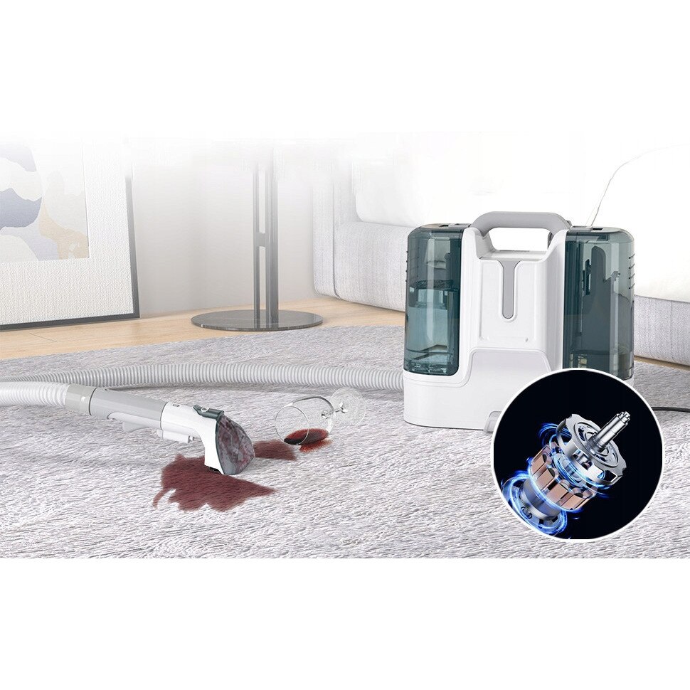 Aspirator pentru curatarea covoarelor, 450W, 11kPa, 1,8L, set cu 6 capete de curatare