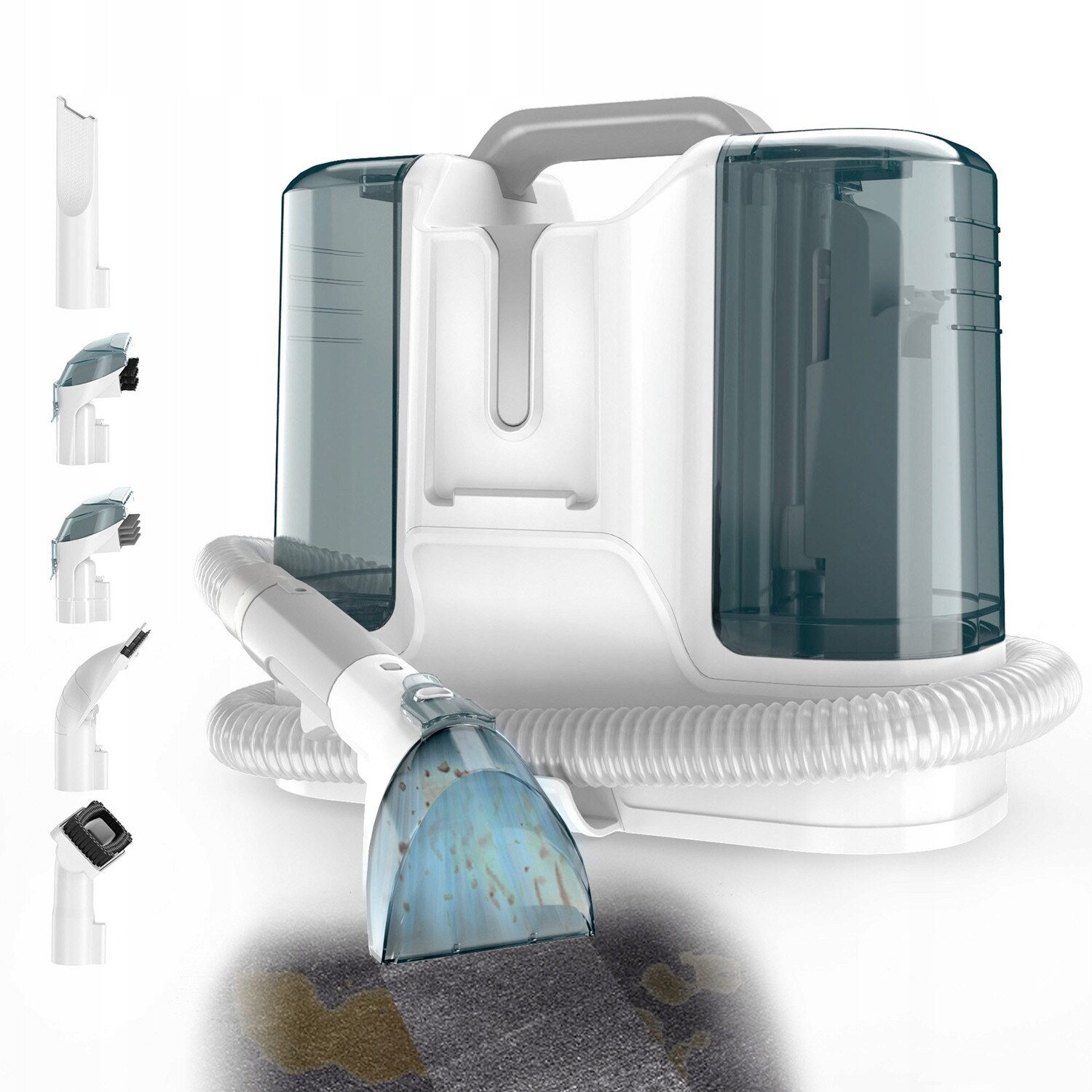Aspirator pentru curatarea covoarelor, 450W, 11kPa, 1,8L, set cu 6 capete de curatare