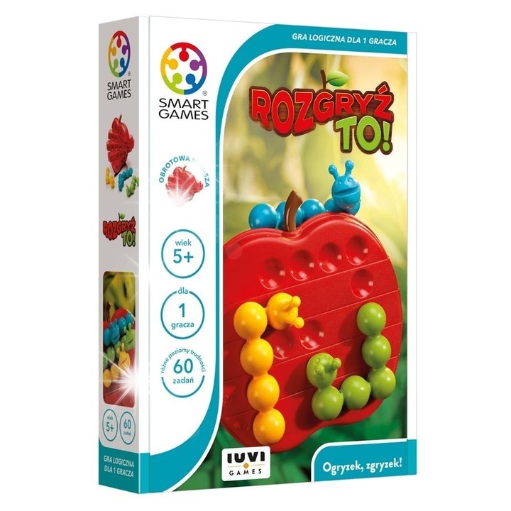 Smart Games Logikai játék Rozgryz to! 3 hernyóval, forgatható játéktáblával, 60 feladattal, többszínű