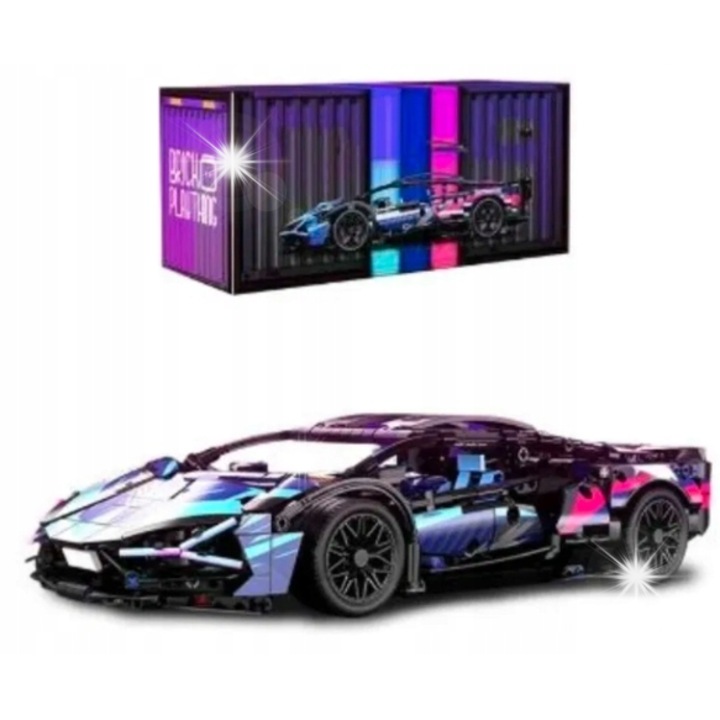 Set de constructie Lamborghini, 1314 elemente, dimensiuni 36x16x8cm, multicolor