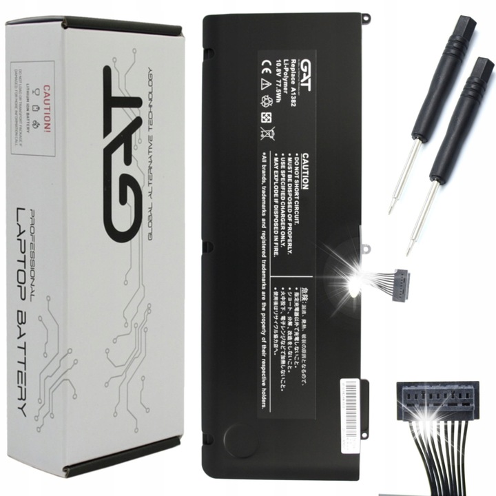 Baterie laptop pentru Apple MacBook Pro 15 A1286 A1382, 6 celule, 77,5 Wh, neagra, GAT