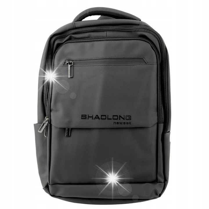 Rucsac urban de afaceri cu USB, 3 compartimente, negru, 41x29x14cm, 16L