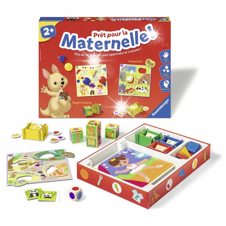 Ravensburger Kész az Óvodára oktatójáték, 50 cm, karton, francia nyelvű, 2 éves kor feletti gyermekeknek