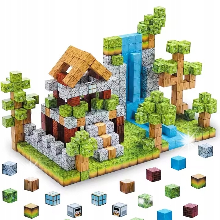 Set de constructie cu blocuri magnetice, 160 piese, sigure, pentru copii 3-10 ani, multicolor