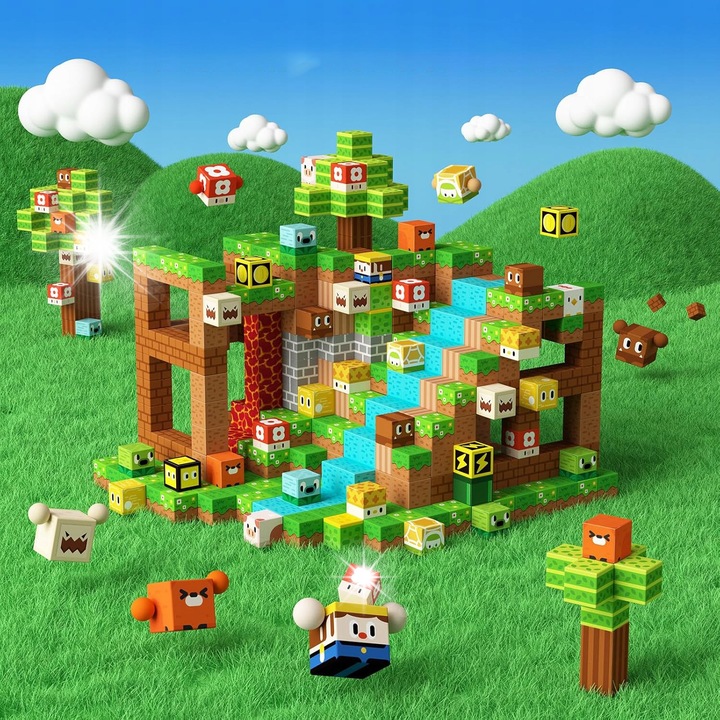 Set de constructie KLOCKI MAGNETYCZNE, 102 piese, cuburi, multicolor