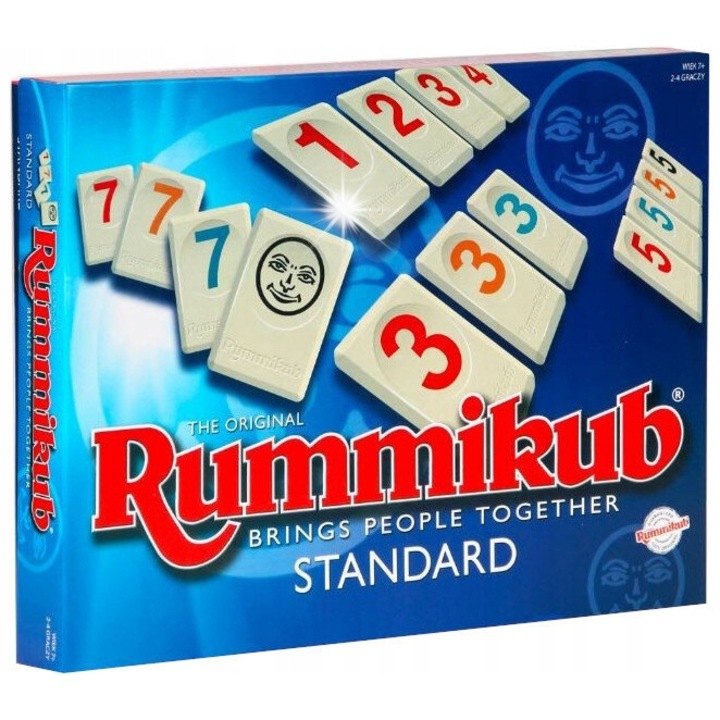 Rummikub társasjáték, 106 lap, 2-4 játékos, többszínű