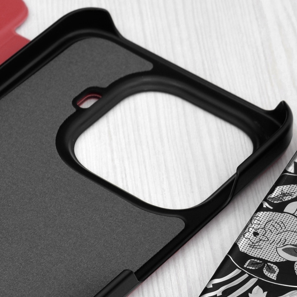 Husa pentru Xiaomi 15T Pro, SKYDDAR INNOVATION, eFold, tip carte, set cu sticker, Rosu