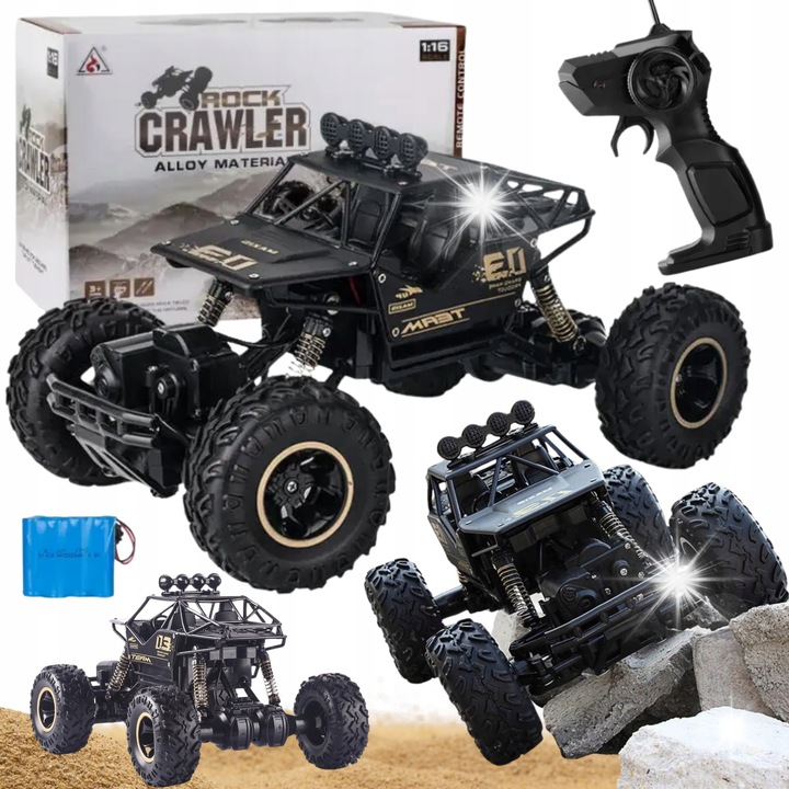 Masina de teren RC 4x4 Rock Rover, 1:16, 1200mAh, 4 motoare, multicolor