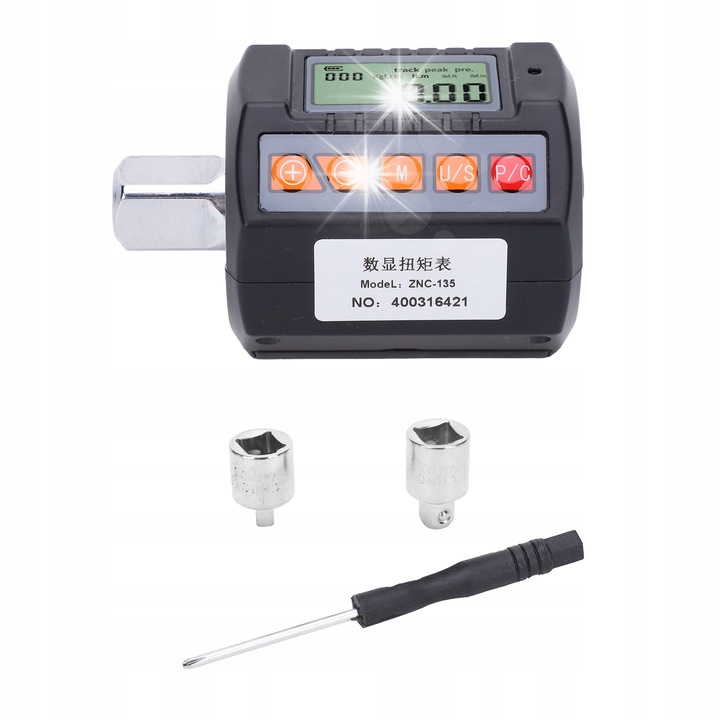 Adaptor cheie dinamometrica cu display digital, 13,5-135 Nm, 2 adaptoare