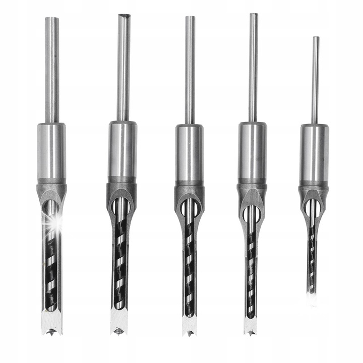 Set 5 burghie cuadrate HSS 6.4mm-12.7mm pentru prelucrarea lemnului