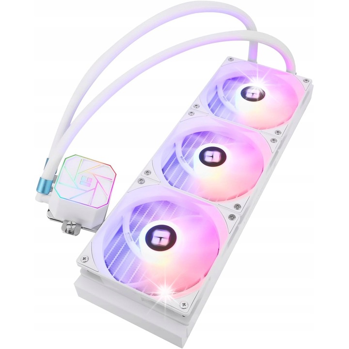 Racire procesor apa Thermalright Aqua Elite 360 V3, 3 ventilatoare ARGB, 360x120x25mm, alb-violet