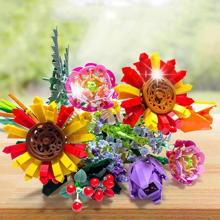 Set de constructie Klocki Kwiaty, 976 piese, plante decorative