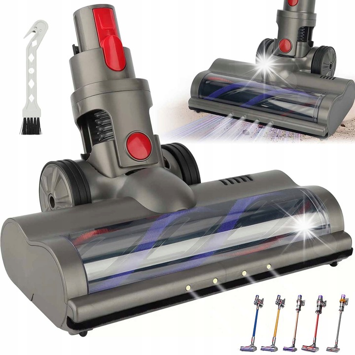 Scheta pentru aspirator, gri/rosu, 29x24cm, set cu perie de curatare