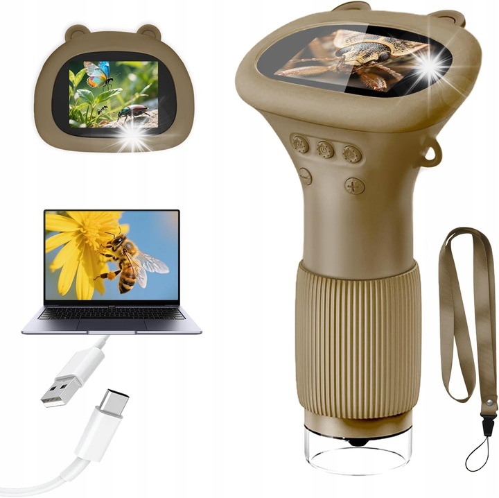Microscop digital pentru copii, 1000x, ecran IPS 2.0 inch