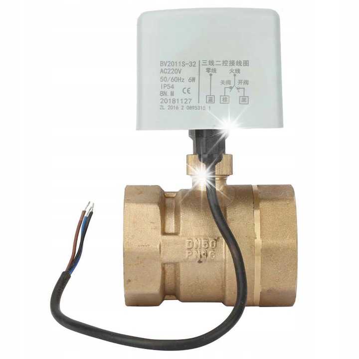 Електрически сферичен кран 2", DN50, AC220V, 6W